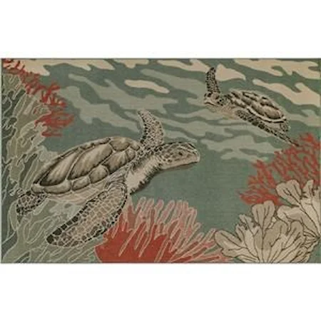 Seaturtles Indoor/Outdoor 4'10" X 7'6" Rug